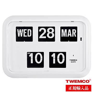 TWEMCO 置き掛け兼用時計 QD-35-WHITE ホワイト トゥエンコ パタパタ時計 (フリップ クロック) クオーツ 正規輸入品