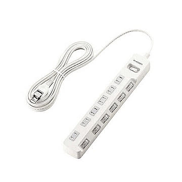 エレコム 一括&個別スイッチ付　雷ガードタップ T-K8A-2650WH 管理No. 4953103457287