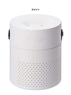 ポータブル加湿器 デュアルミスト ホワイト ピンク 充電式 卓上 加湿量調整 間欠機能 自動停止機能 LEDライト付き