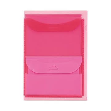 まとめライオン事務器ダブルポケットホルダーイロキャリ ストロベリーミルク WP-123 1冊 ×20セット