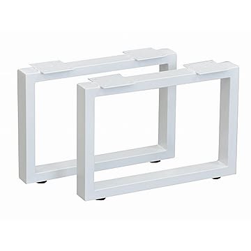 テーブルキッツ テーブル用角枠脚 【奥行45cmタイプ/ロータイプ 2本組 ホワイト】 スチール製 〔DIYキット 什器〕 脚のみ【代引不可】