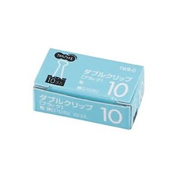 （まとめ） TANOSEE ダブルクリップ 粒 口幅10mm ブラック 1セット（300個：10個×30箱） 【×5セット】