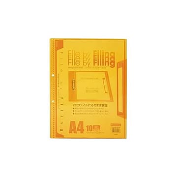 （まとめ）ビュートン ファイリングクリヤーブック FLCB-A4-10CO オレンジ【×100セット】
