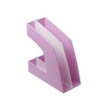 （まとめ）ファイルボックス（仕切り付） A4タテ ピンク 10個