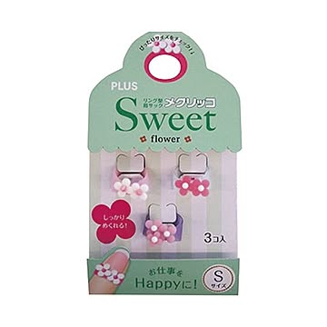 (まとめ) プラス メクリッコ Sweetフラワー2 S ホワイト・ローズ・ピンク KM-301SB-3 フラワ-2 S 1袋（3個：各色1個）  【×50セット】