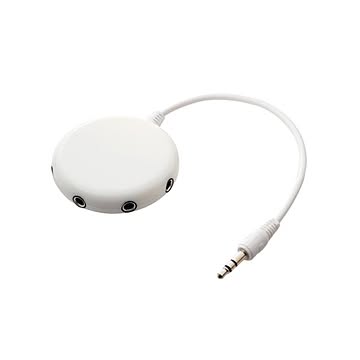 （まとめ） ミヨシ 5分配ステレオプラグ ホワイト AAC-SP5／WH 【×5セット】