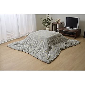 やわらかタッチ こたつ布団 【グレー 約185cm×235cm】 長方形 洗える フランネル素材 〔リビング〕