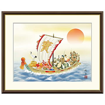 額絵 七福神 長江桂舟 52x42cm 三幸