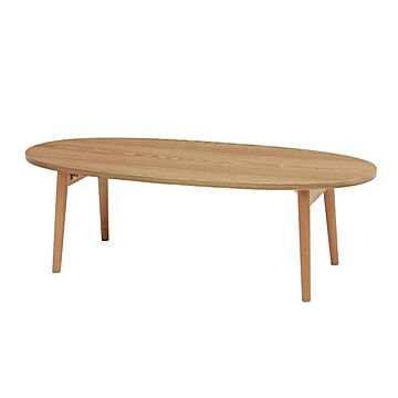 オーバル形状のナチュラルカラー テーブル