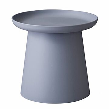 円形ポリプロピレン小型サイドテーブル、グレー、直径50cm×高さ45.5cm、組立品