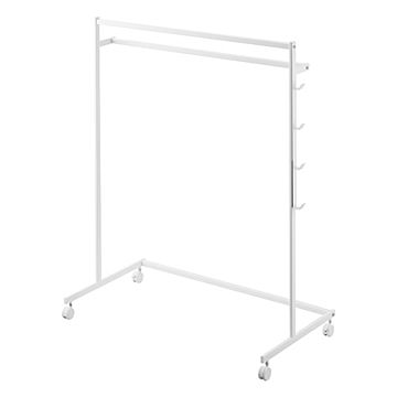 tower タワー (山崎実業) 収納力アップハンガーラック 2段 2-Tier Hanger Rack with Extra Storage 大容量 省スペース クロゼット 押し入れ フック 帽子