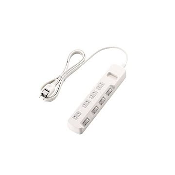 (まとめ)エレコム ほこり防止シャッター付 省エネタップ T-E6A-2420WH×3セット