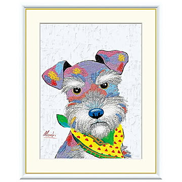額絵 シュナウザー 山口美咲 61x49.5cm 三幸