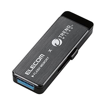 (まとめ）エレコムウイルス対策USB3.0メモリ(Trend Micro) 16GB ブラック MF-TRU316GBK 1個【×3セット】