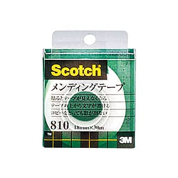 （まとめ） 3M スコッチ メンディングテープ 810 小巻 18mm×30m クリアケース入 810-1-18C 1巻 【×10セット】