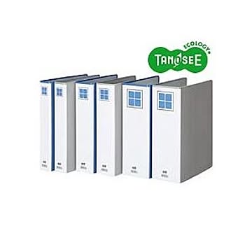 （まとめ）TANOSEE 両開きパイプ式ファイルE A4タテ 50mmとじ 青 30冊