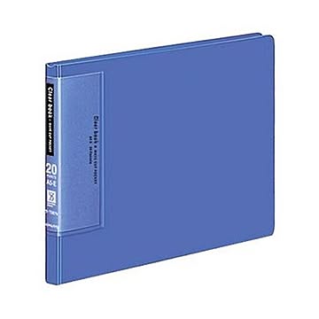 （まとめ）コクヨ クリヤーブック（ウェーブカットポケット・固定式）A5ヨコ 20ポケット 背幅17mm 青 ラ-T567B 1セット（4冊）【×5セット】