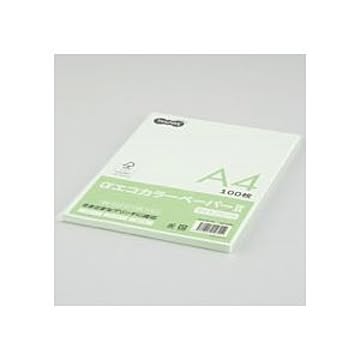 （まとめ） TANOSEE αエコカラーペーパーII A4 ライトグリーン 少枚数パック 1冊（100枚） 【×15セット】