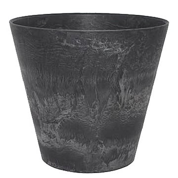 【10個入】 底面給水型植木鉢/プランター 【ラウンド型 ブラック 直径22cm】 底栓付 『アートストーン』 〔園芸用品〕【送料無料】