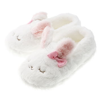 キッズ アニマルふんわりファースリッパ ホワイト 【プラザセレクト】