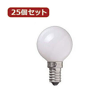 YAZAWA 25個セット ベビーボール球40WホワイトE14 G401440WX25 管理No. 4560352868902