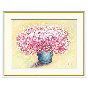 額絵 可愛いピンクのブーケ 洋美 42x34cm 三幸