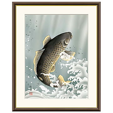 額絵 大昇鯉 長江桂舟 61x49.5cm 三幸