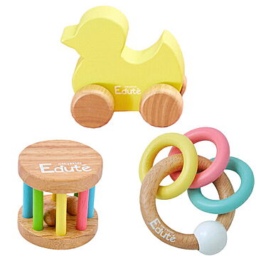 edute ベビーギフト セット おもちゃ 女の子 木のおもちゃ 知育 車 知育玩具 0歳 木製 1歳 子供 男の子 プレゼント 出産祝い かわいい ベビー