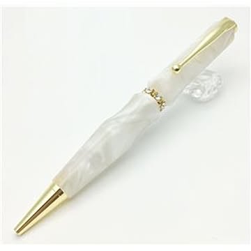 日本製 スワロフスキー ボールペン/文房具 【ホワイト】 クロスタイプ 芯：0.7mm 文具 オフィス用品 『Acrylic』