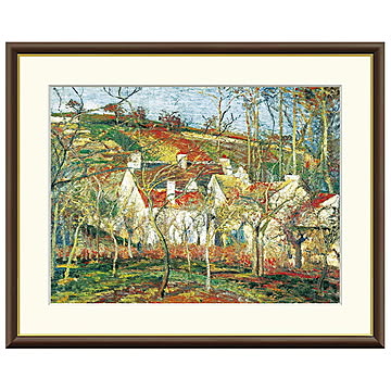 額絵 赤い屋根、冬の効果 カミーユ・ピサロ 61x49.5cm 三幸