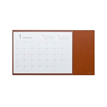 （まとめ） ミワックス カレンダー+デスクマット ライトブラウン 【×3セット】