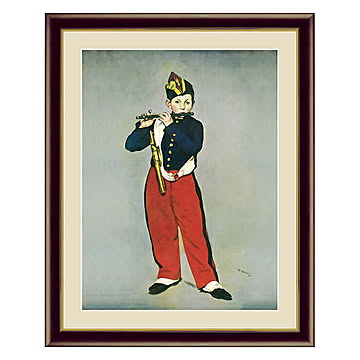 アート 額絵 笛を吹く少年 マネ 本紙サイズ F4(約31x23cm) 額サイズ 42x34cm 三幸