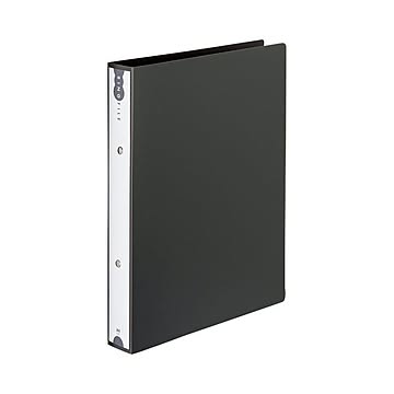 （まとめ） TANOSEE リングファイル（PP表紙） A4タテ 2穴 260枚収容 背幅42mm ダークグレー 1セット（10冊） 【×2セット】