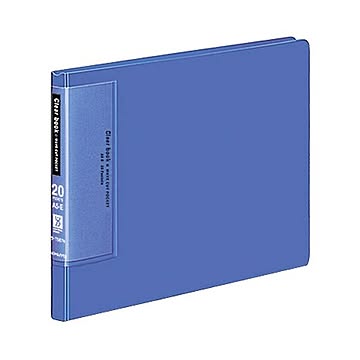 （まとめ）コクヨ クリヤーブック（ウェーブカットポケット・固定式）A5ヨコ 20ポケット 背幅17mm 青 ラ-T567B 1セット（4冊）【×2セット】