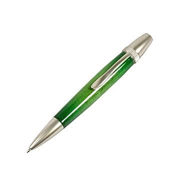 日本製 Air Brush Wood Pen キャンディカラー ボールペン(ギター塗装)【パーカータイプ/芯：0.7mm】Green/カーリーメイプル
