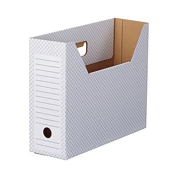 （まとめ） TANOSEE ボックスファイル（ホワイト） A4ヨコ 背幅100mm ブルー 1パック（10冊） 【×5セット】