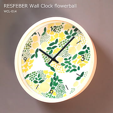 掛け時計 RESFEBER Wall Clock flowerball（レースフェーベル ウォールクロック フラワーボール） / WCL-014