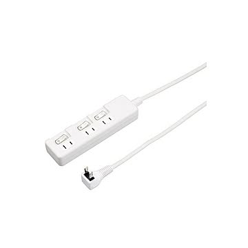 【5個セット】 YAZAWA 3個口 節電タップ 2m ホワイト H8S332WHX5