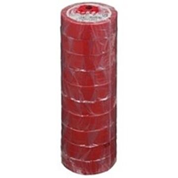 （まとめ買い）ヤマト ビニールテープ NO200-19 19mm*10m 赤 10巻 ×5セット