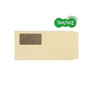 TANOSEE 窓付封筒 裏地紋付 長3 70g/m2 クラフト 業務用パック 1箱(1000枚)