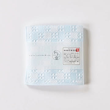 楠橋紋織 しゅすワッフル タオル ブルー 25cm×25cm