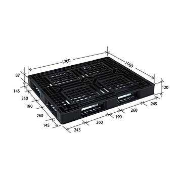 【10枚セット】JL-D4・1210E ブラックパレット 樹脂パレット【代引不可】