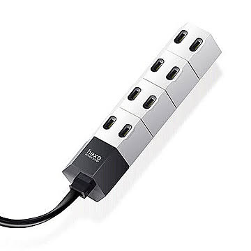 エレコム デザインタップ/hexa/回転/4個口/1.0m/ホワイト T-HX7-2410WH 管理No. 4953103345966