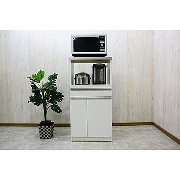 レンジ台 幅60cm スライドレール 2口コンセント 米びつ付き 日本製 キッチン収納 完成品 台所 インテリア家具