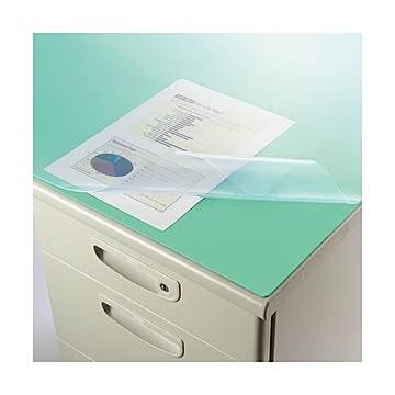 まとめライオン事務器 デスクマット再生オレフィン製 光沢仕上 ダブルグリーンマット付 1590×590×1.5mm No.166-PRK1枚×3セット