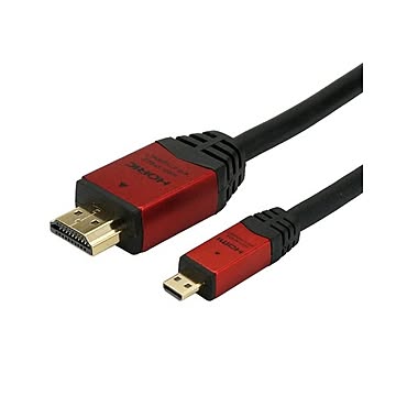（まとめ）HORIC HDMI MICROケーブル 5m レッド HDM50-073MCR×2セット