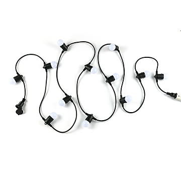 スワン電器 LEDストリングライト 12球×5M ブラック ホワイト