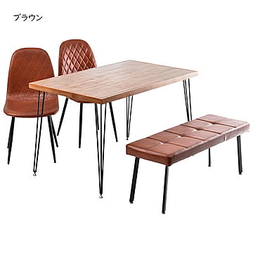 テーブル ベンチ チェア2脚 4点セット 組立式 IFSE0419 幅1200x奥行700x高さ720mm B.Bファニシング