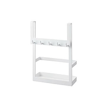 tower タワー (山崎実業) 下駄箱扉引っ掛けフック＆ツールホルダー Entryway Over-The-Door Organizer With Hooks 玄関収納 両面 小物収納 折り畳み傘