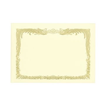 (まとめ) TANOSEE 賞状用紙 クリーム B4 タテ書用 1冊（10枚）  【×10セット】